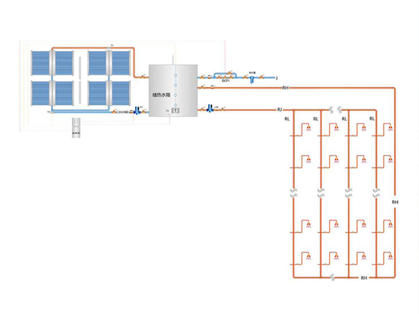 太阳能热水工程 2吨热水运行原理参照图